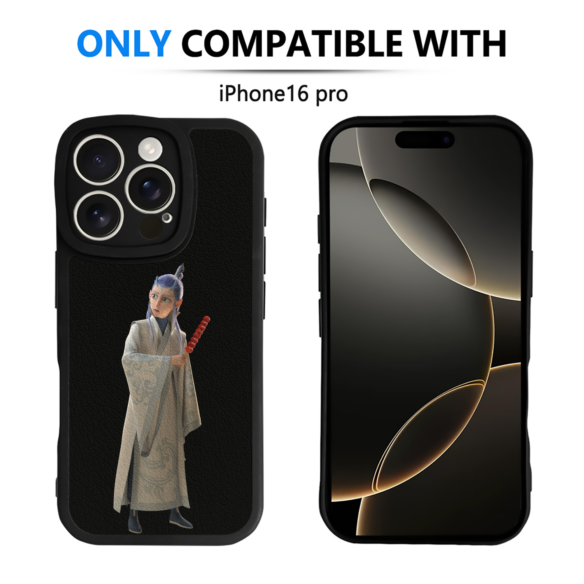 （画像用） Ne Zha 2 ナタ 魔童の大暴れ 【iPhone 16シリーズ対応】シリコンスマホケース（レザー調） 材質：シリコン